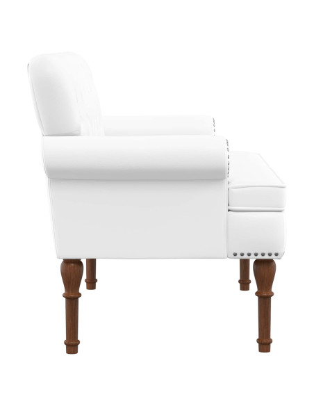 Loveseat con bottoni imbottiti Bianco 120 x 65 x 77 cm