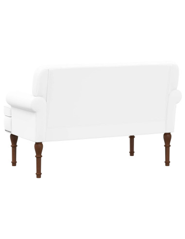 Loveseat con bottoni imbottiti Bianco 120 x 65 x 77 cm