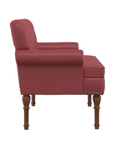 Loveseat con bottoni imbottiti Rosso Vino 120 x 65 x 77 cm