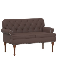 Loveseat con bottoni imbottiti Marrone 120 x 65 x 77 cm 2