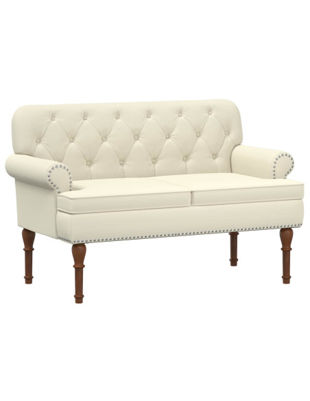 Loveseat con bottoni imbottiti Crema 120 x 65 x 77 cm