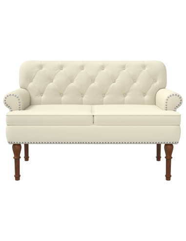 Loveseat con bottoni imbottiti Crema 120 x 65 x 77 cm