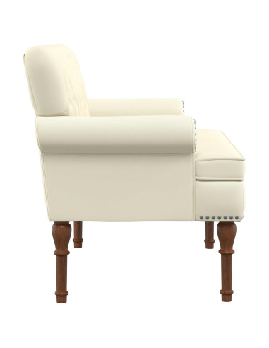Loveseat con bottoni imbottiti Crema 120 x 65 x 77 cm