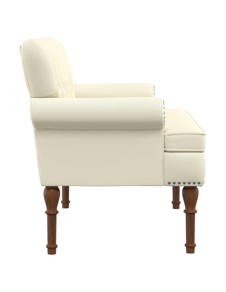Loveseat con bottoni imbottiti Crema 120 x 65 x 77 cm