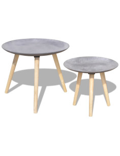Set Tavolini da Salotto 2 pz 55 cm e 44 cm Grigio Cemento