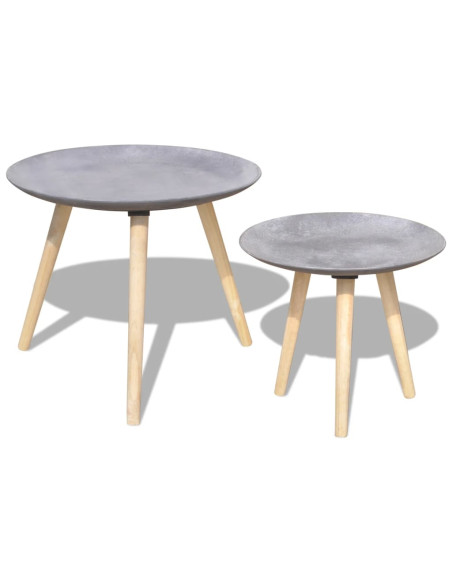 Set Tavolini da Salotto 2 pz 55 cm e 44 cm Grigio Cemento