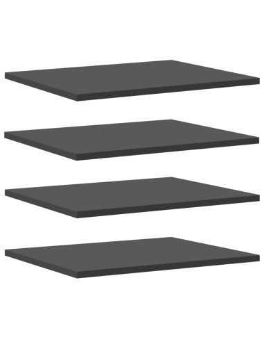 Ripiani per Libreria 4pz Grigi 40x50x1,5cm in Legno Multistrato