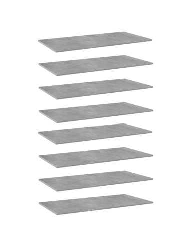 Ripiani per Libreria 8pz Grigio Cemento 80x30x1,5cm Multistrato