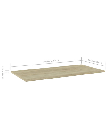 Ripiani per Libreria 4pz Rovere Sonoma 100x50x1,5cm Multistrato