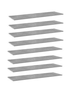 Ripiani Libreria 8pz Grigio Cemento 100x30x1,5cm Multistrato