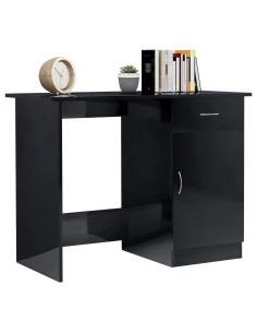 Scrivania Nero Lucido 100x50x76 cm in Legno Multistrato 2