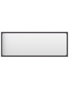 Specchio da Bagno Grigio 100x1,5x37 cm in Legno Multistrato