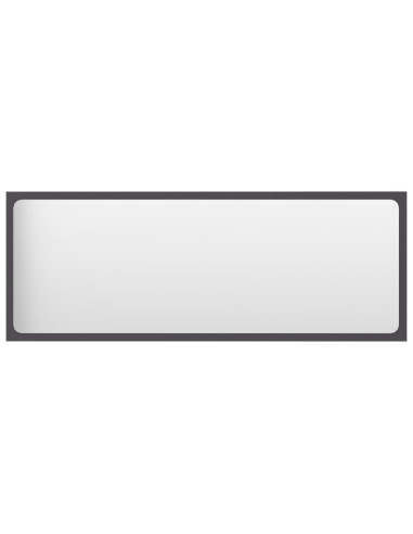 Specchio da Bagno Grigio 100x1,5x37 cm in Legno Multistrato