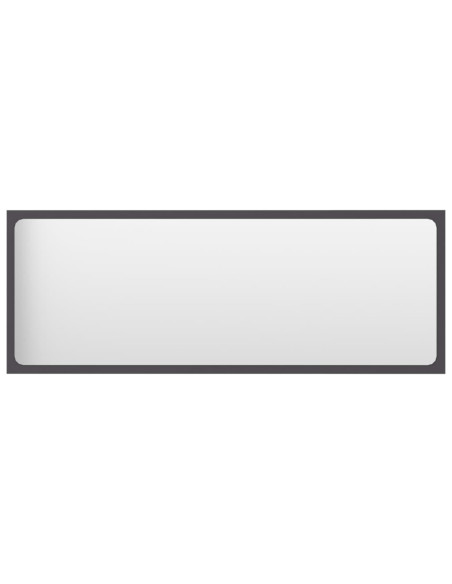Specchio da Bagno Grigio 100x1,5x37 cm in Legno Multistrato