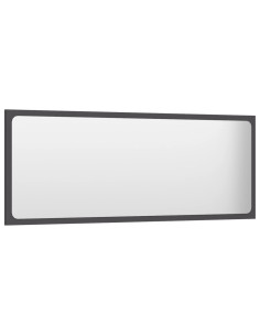 Specchio da Bagno Grigio 100x1,5x37 cm in Legno Multistrato 2