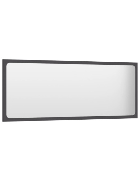 Specchio da Bagno Grigio 100x1,5x37 cm in Legno Multistrato