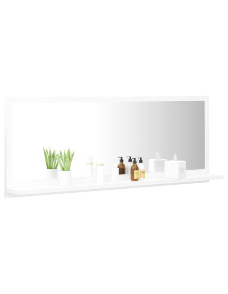 Specchio da Bagno Bianco 100x10,5x37 cm in Legno Multistrato
