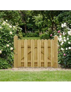 Cancello da giardino 100 x 75 cm Legno Massello di Pino Verde