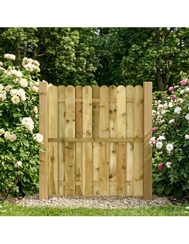 Cancello da giardino 100 x 125 cm Legno Massello di Pino Verde