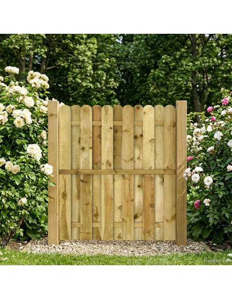 Cancello da giardino 100 x 125 cm Legno Massello di Pino Verde