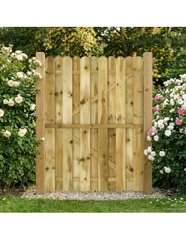 Cancello da giardino 100 x 150 cm Legno Massello di Pino Verde