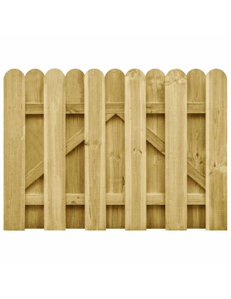 Cancello da giardino 100 x 75 cm Legno Massello di Pino Verde