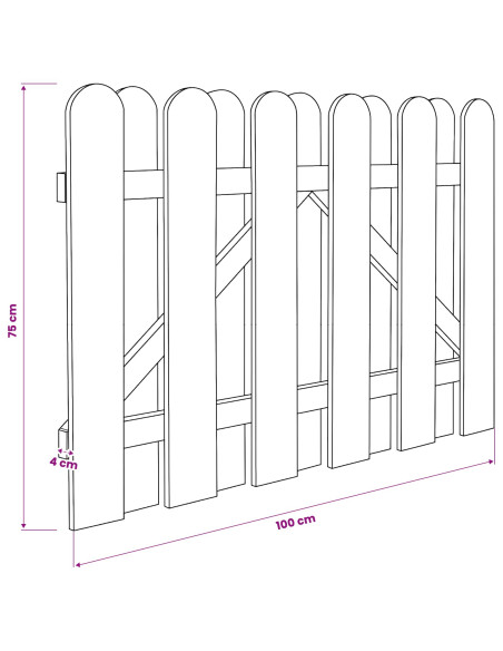 Cancello da giardino 100 x 75 cm Legno Massello di Pino Verde