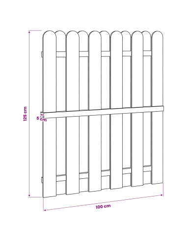 Cancello da giardino 100 x 125 cm Legno Massello di Pino Verde