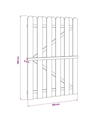 Cancello da giardino 100 x 150 cm Legno Massello di Pino Verde