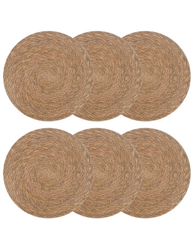 Tovagliette in erba di mare 6 pcs Naturale Ø 30 cm
