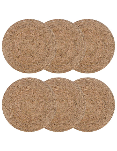 Tovagliette in erba di mare 6 pcs Naturale Ø 30 cm