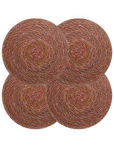 Tovagliette in erba di mare 4 pcs Marrone Ø 30 cm