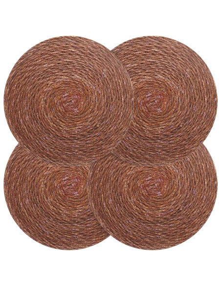 Tovagliette in erba di mare 4 pcs Marrone Ø 30 cm