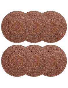 Tovagliette in erba di mare 6 pcs Marrone Ø 30 cm