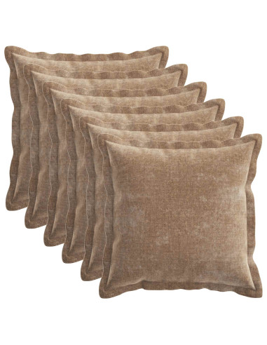 Federa 6 pcs HOUTEN Marrone 30 x 30 cm Tessuto Chenille