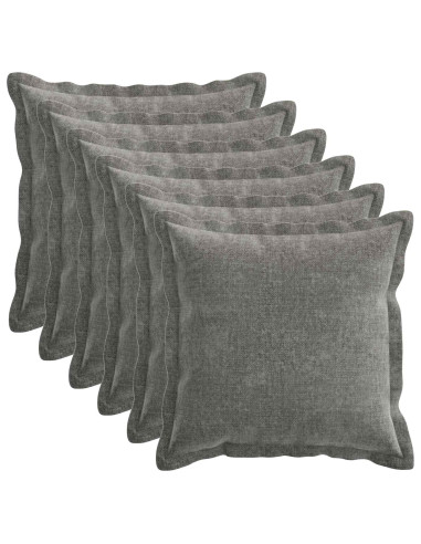 Federa 6 pcs HOUTEN Grigio Scuro 40 x 40 cm Tessuto Chenille