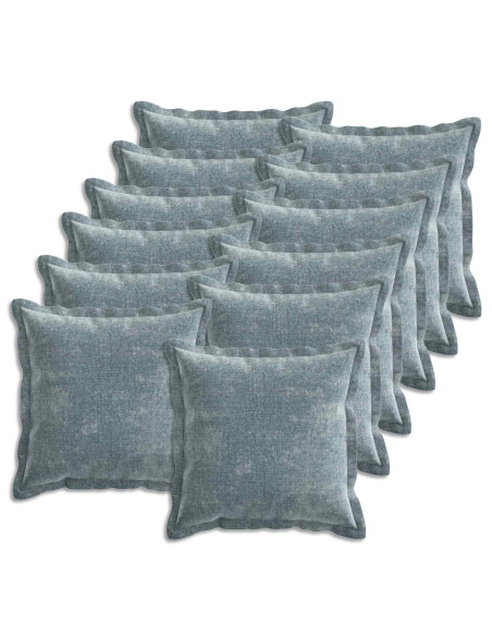 Federa 12 pcs HOUTEN Azzurro 40 x 40 cm Tessuto Chenille