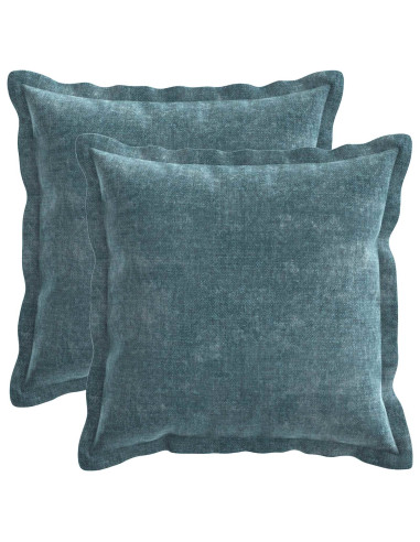Federa 2 pcs HOUTEN Blu 40 x 40 cm Tessuto Chenille