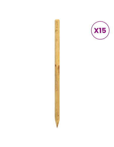 Pali per Recinzione 15 pz Verde 120 cm Legno Massello di Pino