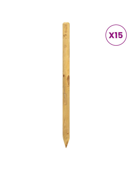 Pali per Recinzione 15 pz Verde 100 cm Legno Massello di Pino