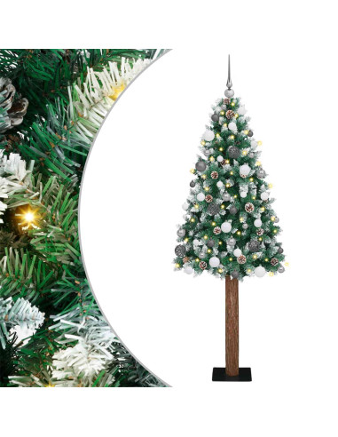 Albero di Natale snodato con 300 LED con supporto Verde 210 cm
