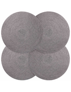 Sottobicchieri in juta 4 pcs Grigio Ø 30 cm 100% Juta Tossa