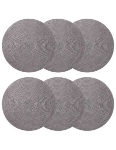 Sottobicchieri in juta 6 pcs Grigio Ø 30 cm 100% Juta Tossa