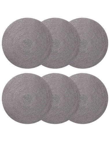 Sottobicchieri in juta 6 pcs Grigio Ø 30 cm 100% Juta Tossa