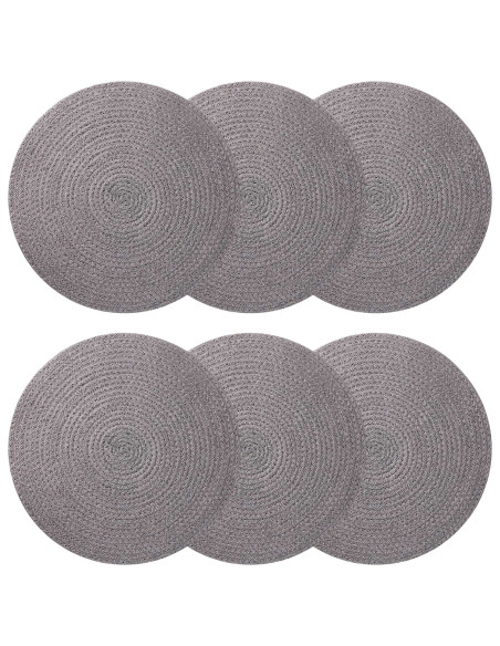 Sottobicchieri in juta 6 pcs Grigio Ø 30 cm 100% Juta Tossa