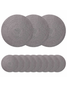 Sottobicchieri in juta 12 pcs Grigio Ø 30 cm 100% Juta Tossa