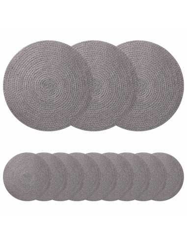 Sottobicchieri in juta 12 pcs Grigio Ø 30 cm 100% Juta Tossa