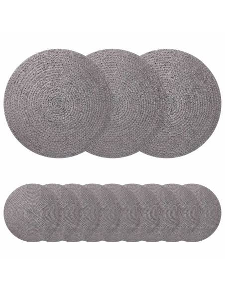 Sottobicchieri in juta 12 pcs Grigio Ø 30 cm 100% Juta Tossa