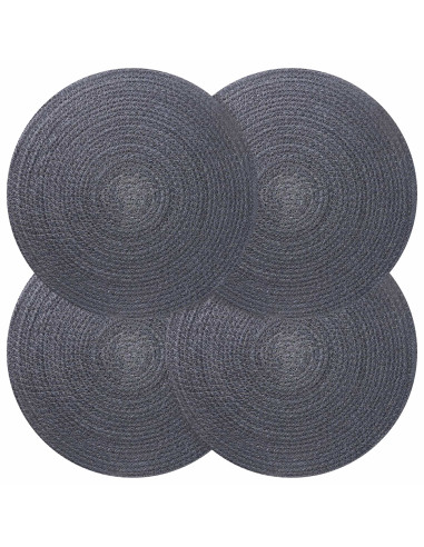 Sottobicchieri in juta 4 pcs Grigio scuro Ø 30 cm
