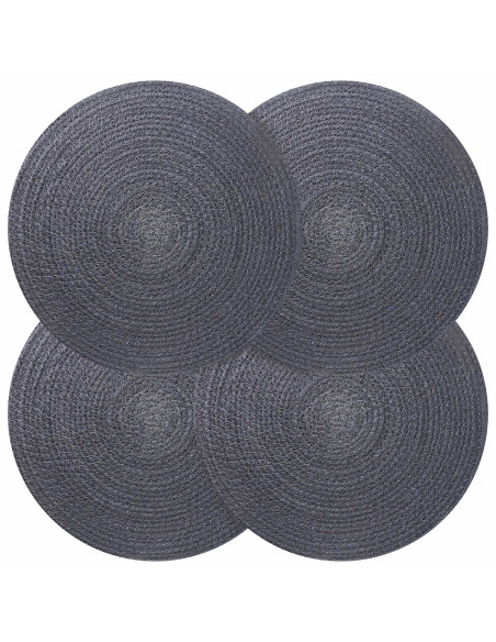 Sottobicchieri in juta 4 pcs Grigio scuro Ø 30 cm